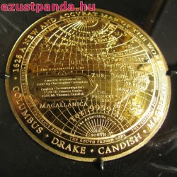 Világtérkép 1626 1 uncia proof arany pénzérme - domború