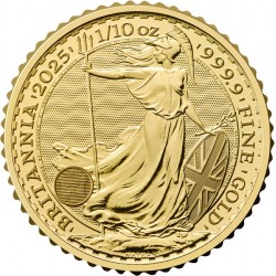 Britannia 2025 1/10 uncia brit arany pénzérme 
