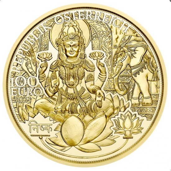 Az arany varázslata - Arany India 2023 100 Euro proof arany pénzérme Az arany varázslata - Arany India 2023 100 Euro proof arany pénzérme
