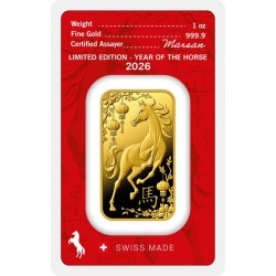 Aranyrúd 1 uncia svájci Argor-Heraeus "Ló éve 2026" - CSAK 18.888 DB!
