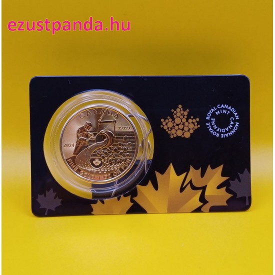 Aranyláz Klondike-ban 2024 1 uncia 99,999 kanadai arany pénzérme - ÖT KILENCES SZÍNARANY!