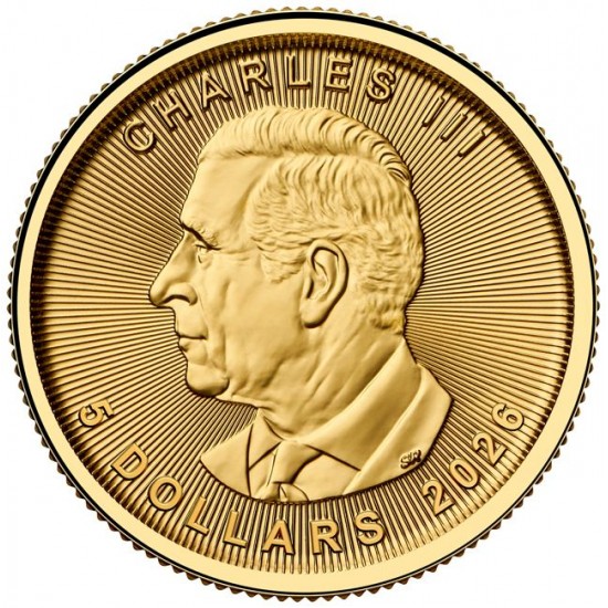 Maple Leaf 2026 1/10 uncia kanadai arany pénzérme - farkas verdejellel