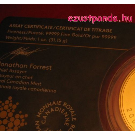 Üvöltő Farkas 2014 1 uncia 99,999 kanadai arany pénzérme