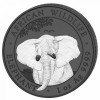 Szomália Elefánt 2021 "Fekete és Fehér" 2x1 uncia ruténiummal bevont ezüst érmeszett