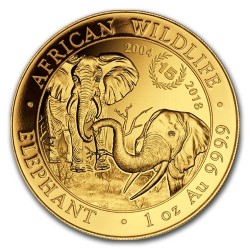 Szomália Elefánt 2018 1 uncia arany pénzérme "15 éves jubileum"