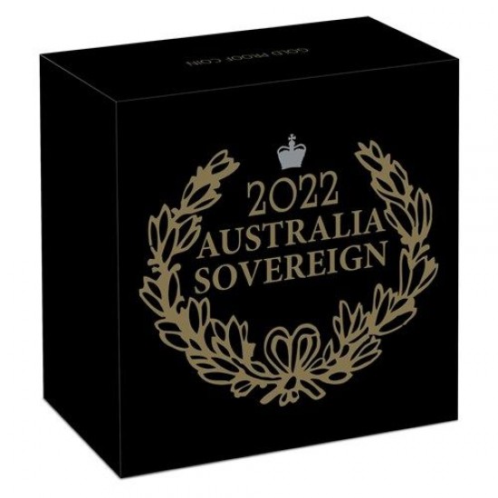 Ausztrál Sovereign 2022 proof arany pénzérme - JUBILEUMI KIADÁS!