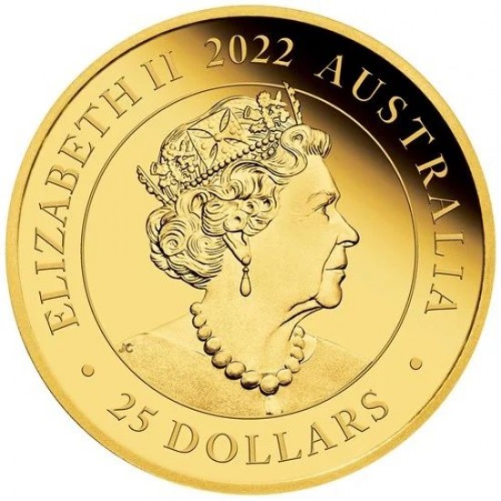 Ausztrál Sovereign 2022 proof arany pénzérme - JUBILEUMI KIADÁS!