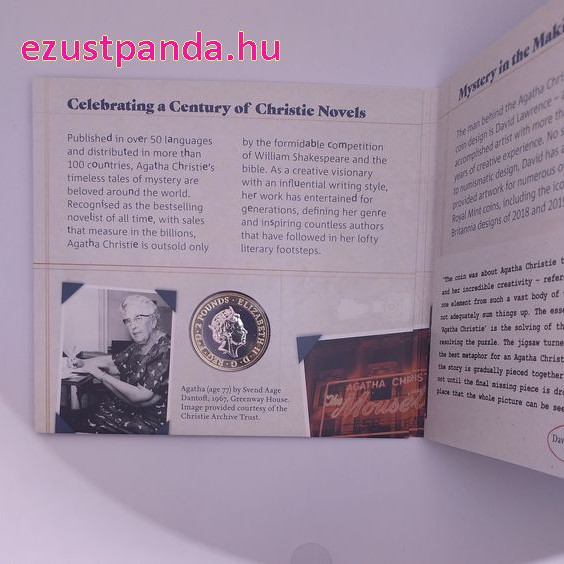 Agatha Christie 2020 2 font brit réz-nikkel pénzérme Agatha Christie 2020 2 font brit réz-nikkel pénzérme