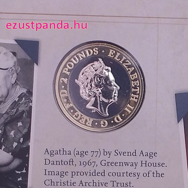 Agatha Christie 2020 2 font brit réz-nikkel pénzérme Agatha Christie 2020 2 font brit réz-nikkel pénzérme