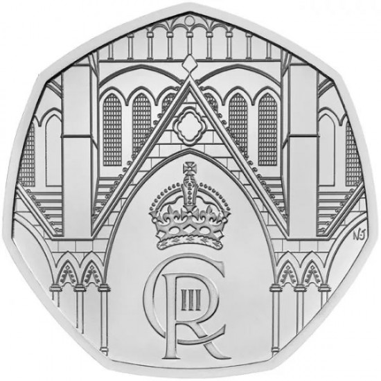 III. Károly koronázása 2023 brit 50 penny réz-nikkel pénzérme díszcsomagolásban III. Károly koronázása 2023 brit 50 penny réz-nikkel pénzérme díszcsomagolásban