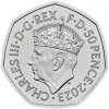 III. Károly koronázása 2023 brit 50 penny réz-nikkel pénzérme díszcsomagolásban