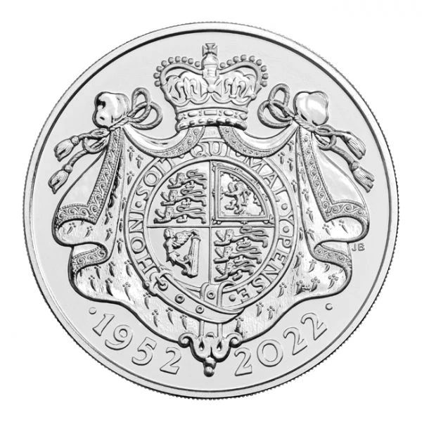II. Erzsébet királynő platina jubileuma 2022 brit 5 font réz-nikkel pénzérme díszcsomagolásban