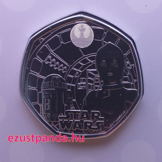 Csillagok háborúja R2-D2 és C-3PO 50p 2023 brit réz-nikkel pénzérme Csillagok háborúja R2-D2 és C-3PO 50p 2023 brit réz-nikkel pénzérme