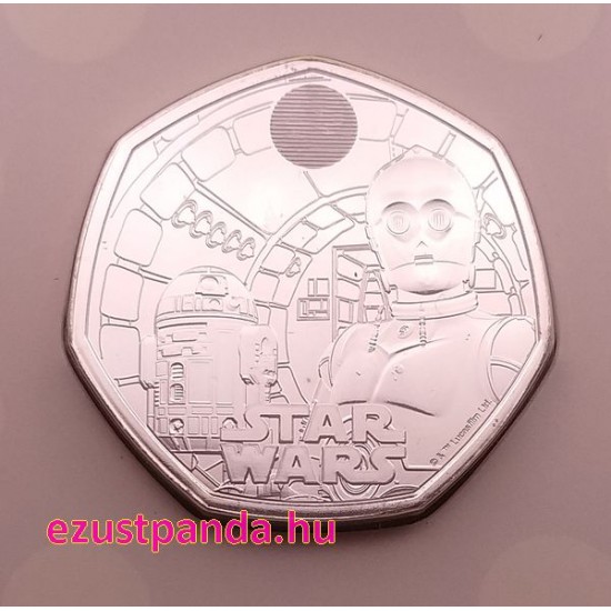 Csillagok háborúja R2-D2 és C-3PO 50p 2023 brit réz-nikkel pénzérme Csillagok háborúja R2-D2 és C-3PO 50p 2023 brit réz-nikkel pénzérme