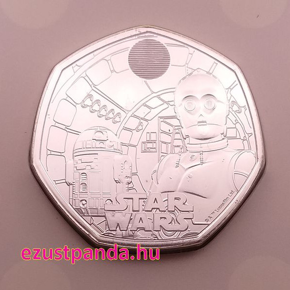 Csillagok háborúja R2-D2 és C-3PO 50p 2023 brit réz-nikkel pénzérme Csillagok háborúja R2-D2 és C-3PO 50p 2023 brit réz-nikkel pénzérme