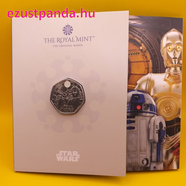 Csillagok háborúja R2-D2 és C-3PO 50p 2023 brit réz-nikkel pénzérme Csillagok háborúja R2-D2 és C-3PO 50p 2023 brit réz-nikkel pénzérme