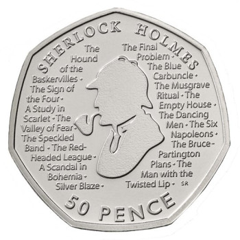 Sherlock Holmes 50p 2019 réz-nikkel pénzérme