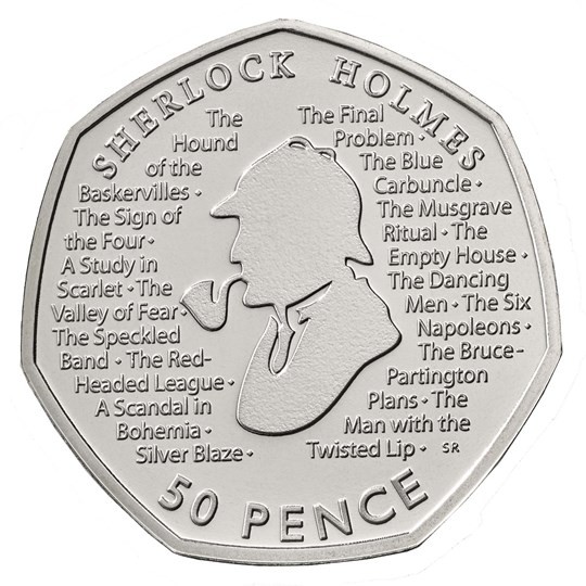 Sherlock Holmes 50p 2019 réz-nikkel pénzérme