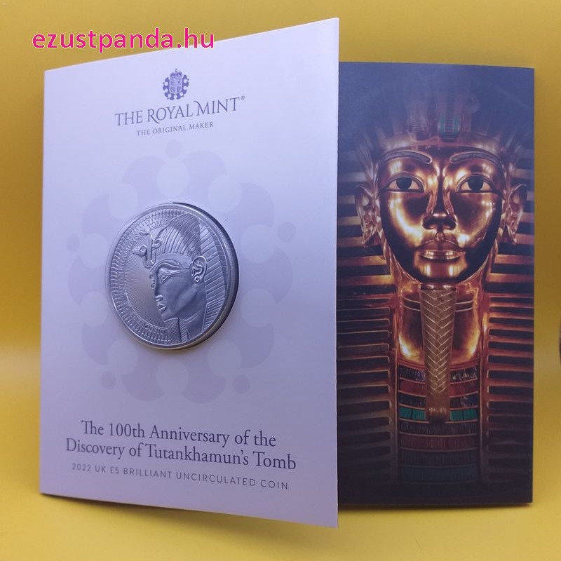 Tutankhamon sírjának felfedezése 2022 brit 5 font réz-nikkel pénzérme díszcsomagolásban Tutankhamon sírjának felfedezése 2022 brit 5 font réz-nikkel pénzérme díszcsomagolásban