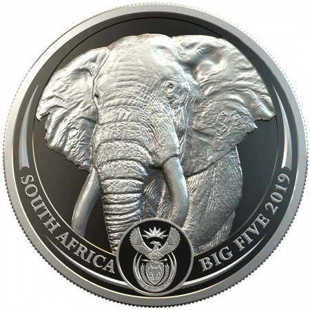 Big Five - Az Öt Nagy - Elefánt 2019 1 uncia proof platina pénzérme Big Five - Az Öt Nagy - Elefánt 2019 1 uncia proof platina pénzérme