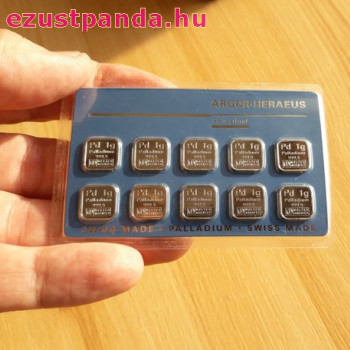 Palládium 10x1gramm Multicard Argor-Heraeus (svájci)