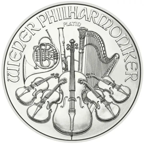 Philharmoniker 2025 1 uncia platina pénzérme Philharmoniker 2025 1 uncia platina pénzérme