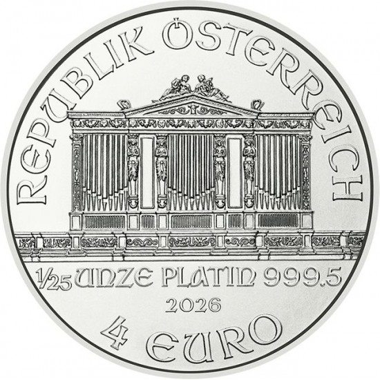 Philharmoniker 2026 1/25 uncia platina pénzérme