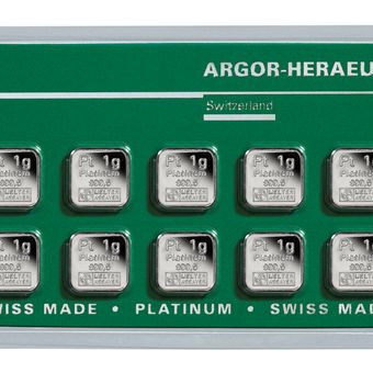 Platina 10x 1 gramm Multicard Argor-Heraeus (svájci)