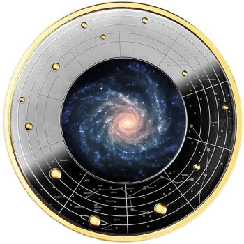 Galaxis (1) NGC 1232 - "Isten szeme" Kamerun 2024 ezüst pénzérme - CSAK 700 példány!