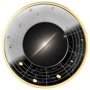 Galaxis (9) "Sombrero-galaxis" Kamerun 2024 ezüst pénzérme - CSAK 700 példány!