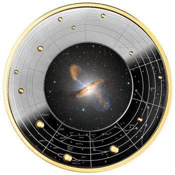 Galaxis (8) Centaurus A "Kentaur-galaxis" Kamerun 2025 ezüst pénzérme - CSAK 700 példány!