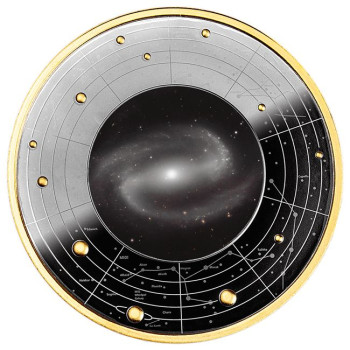 Galaxis (4) Messier 100 "A tükörgalaxis" Kamerun 2024 ezüst pénzérme - CSAK 700 példány!