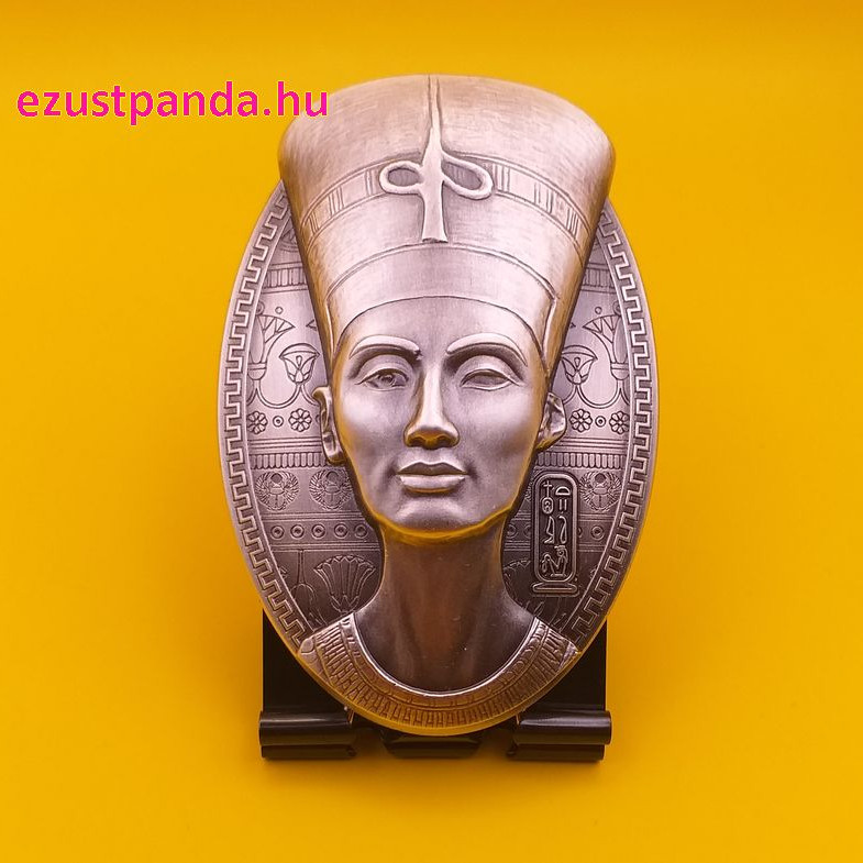 Nofretete (Nefertiti) királyné mellszobra 2023 3 uncia antikolt ezüst pénzérme - CSAK 1999 PÉLDÁNYBAN! Nofretete (Nefertiti) királyné mellszobra 2023 3 uncia antikolt ezüst pénzérme - CSAK 1999 PÉLDÁNYBAN!
