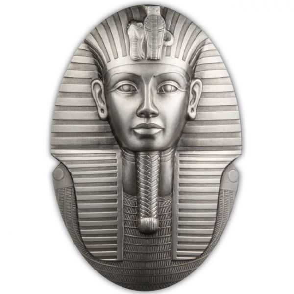 Tutankhamon fáraó maszkja 2022 3 uncia antikolt ezüst pénzérme - CSAK 1922 PÉLDÁNYBAN!