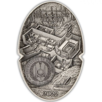 Tutankhamon fáraó maszkja 2022 3 uncia antikolt ezüst pénzérme - CSAK 1922 PÉLDÁNYBAN!