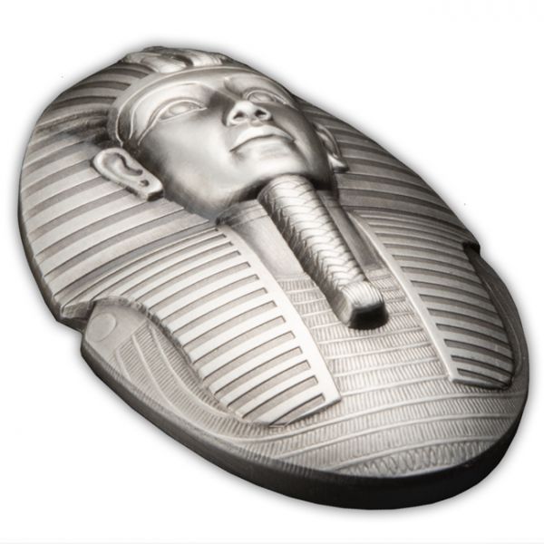 Tutankhamon fáraó maszkja 2022 3 uncia antikolt ezüst pénzérme - CSAK 1922 PÉLDÁNYBAN!