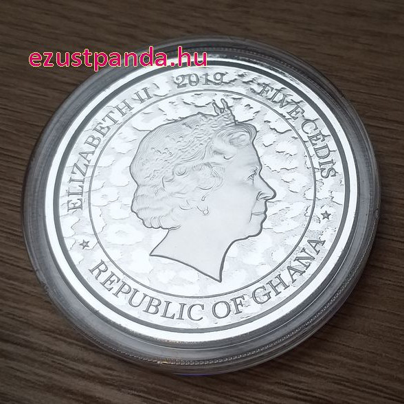 Leopárd 2019 1 uncia ezüst pénzérme Ghána Leopárd 2019 1 uncia ezüst pénzérme Ghána