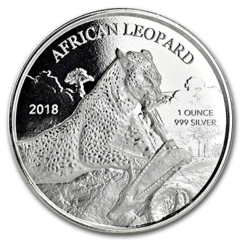Leopárd 2018 1 uncia ezüst pénzérme Ghána 