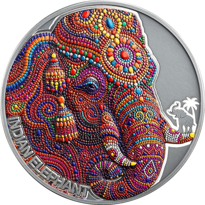 Indiai elefánt 2026 2 uncia kameruni ezüst pénzérme - CSAK 500 PÉLDÁNY!
