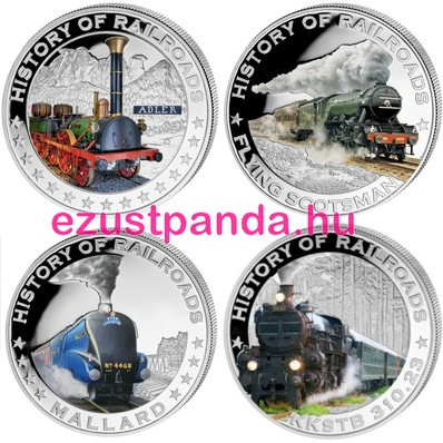 Vonatok Libéria - Monarchia KkStB 2011 színes proof ezüst pénzérme Vonatok Libéria - Monarchia KkStB 2011 színes proof ezüst pénzérme