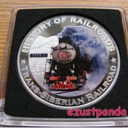 Vonatok Libéria - Transzszibériai Vasút 2011 színes proof ezüst pénzérme