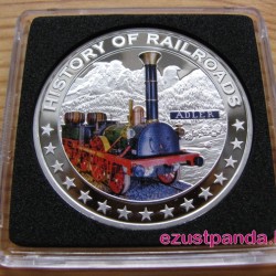 Vonatok Libéria - Adler 2011 színes proof ezüst pénzérme