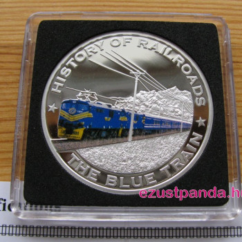 Vonatok Libéria - The Blue Train 2011 színes proof ezüst pénzérme