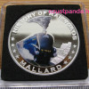 Vonatok Libéria - Mallard 2011 színes proof ezüst pénzérme Vonatok Libéria - Mallard 2011 színes proof ezüst pénzérme