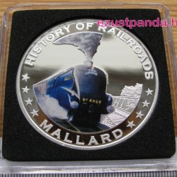 Vonatok Libéria - Mallard 2011 színes proof ezüst pénzérme
