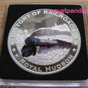 Vonatok Libéria - Royal Hudson 2011 színes proof ezüst pénzérme