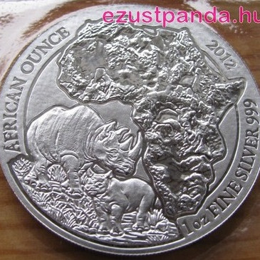 Ruanda Orrszarvú 2012 1 uncia ezüst pénzérme Ruanda Orrszarvú 2012 1 uncia ezüst pénzérme