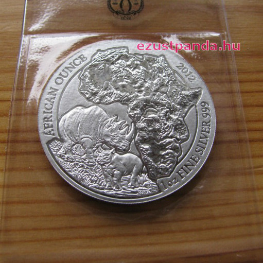 Ruanda Orrszarvú 2012 1 uncia ezüst pénzérme Ruanda Orrszarvú 2012 1 uncia ezüst pénzérme