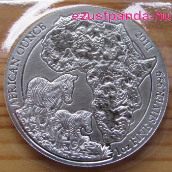 Ruanda Zebra 2011 1 uncia ezüst pénzérme