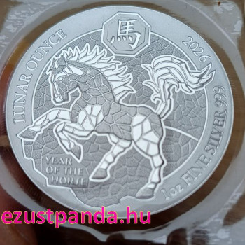 Ruanda Ló éve 2026 1 uncia ezüst pénzérme